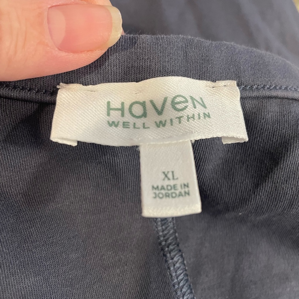 HAVEN WELL WITHIN organic cotton Polished Lounge Split-Neck Top & wide leg pants - Picture 5 of 6